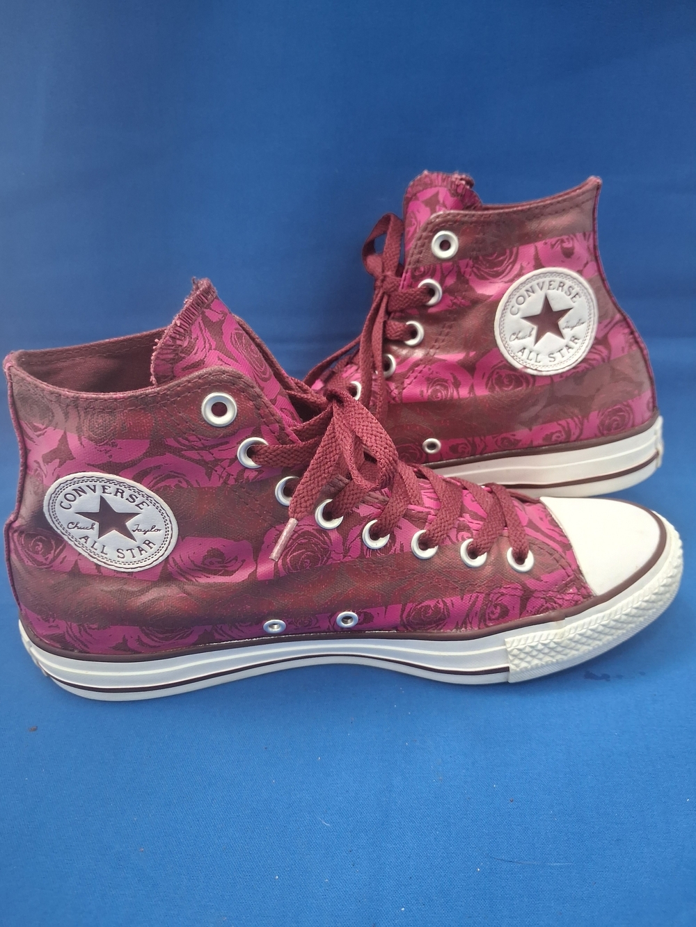 Converse Chuck Taylor All Star Rose Floral High Top Deep Bordeaux Size 10